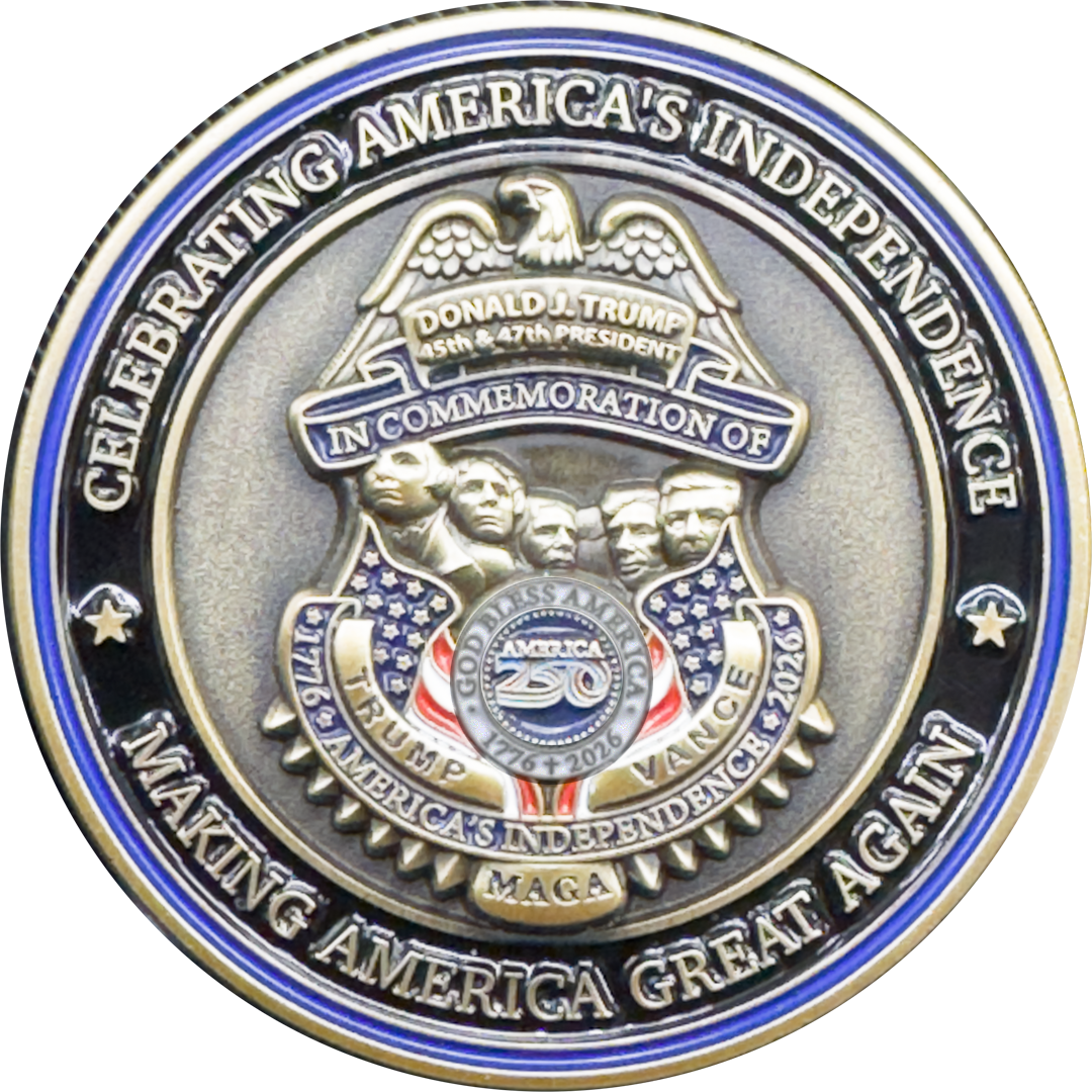 BL15-4 250th Anniversary President Donald Trump Challenge Coin Mount Rushmore 1776-2026