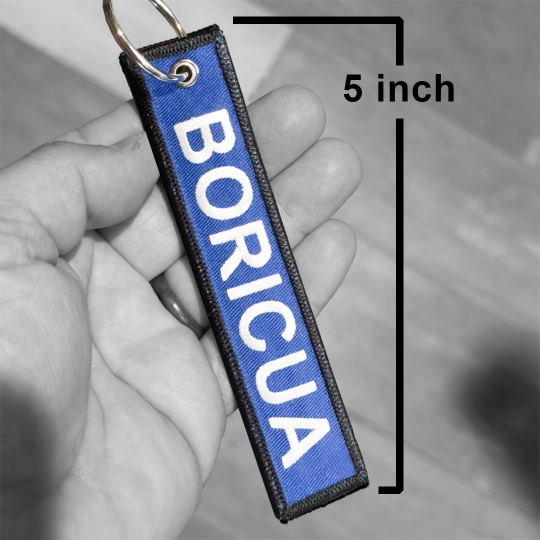 EL12-024 Boricua Puerto Rico Flag Puerto Rican Pride embroidered keychain with keyring Team PR