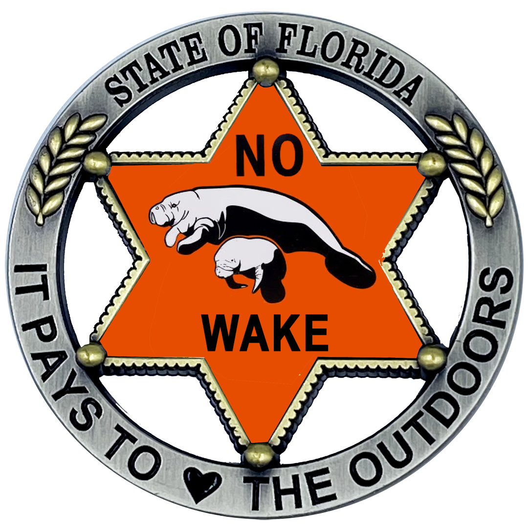 BL11-4 Florida FWC Challenge Coin Fish and Wildlife Conservation Commission Officer Agent Manatee No Wake FWL