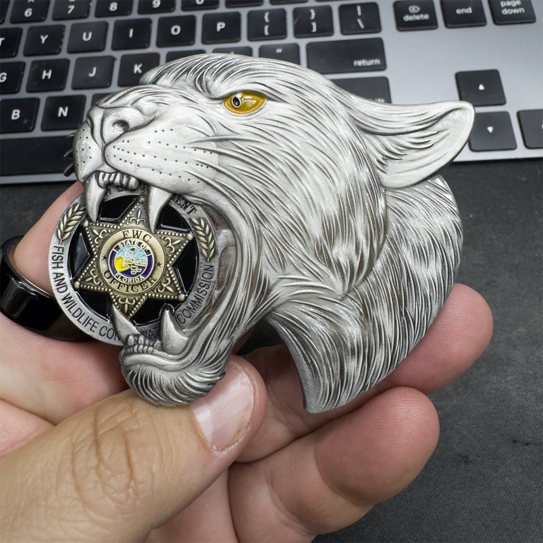EL19-4 FWL Fish and Wildlife FWC Panther Challenge Coin FWL Florida Alligator Alcatraz style