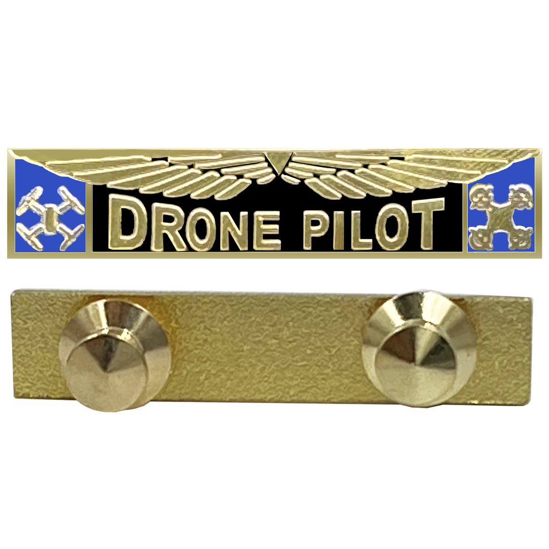 PBX-14-3 DRONE PILOT UAS FAA Commercial Drone Pilot Wings Commendation Bar Pin for Police Uniform