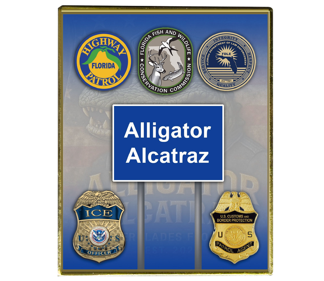 EL8-11 Alligator Alcatraz Challenge Coin FHP FWC FDLE ICE Border Patrol Everglades Florida