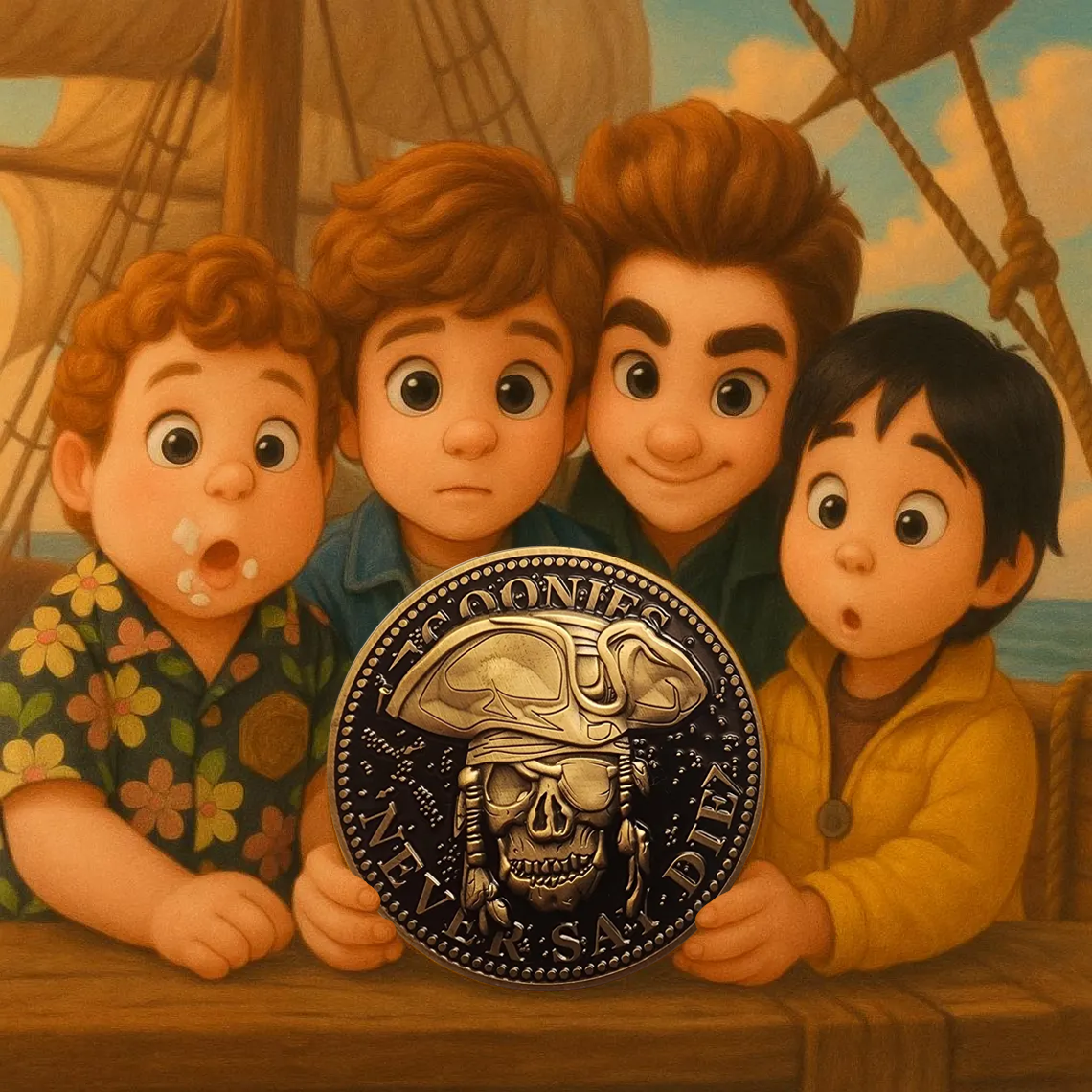 GL14-006 Goonies Astoria Police Challenge Coin Goonies Never Say Die One Eyed Willie