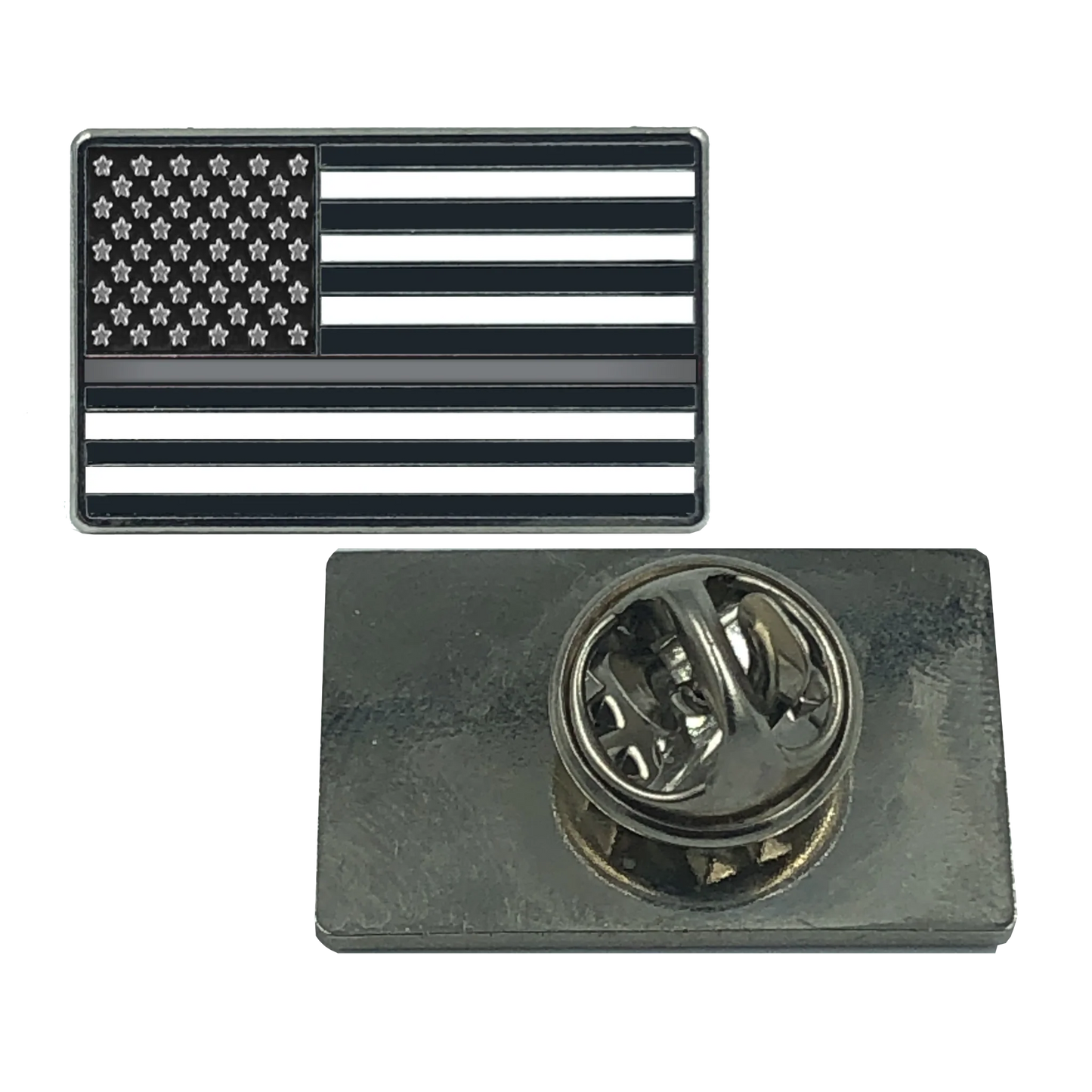 EL8-016 Thin Gray Line Flag Pin Correctional officer CO Corrections Jail Prison Guard