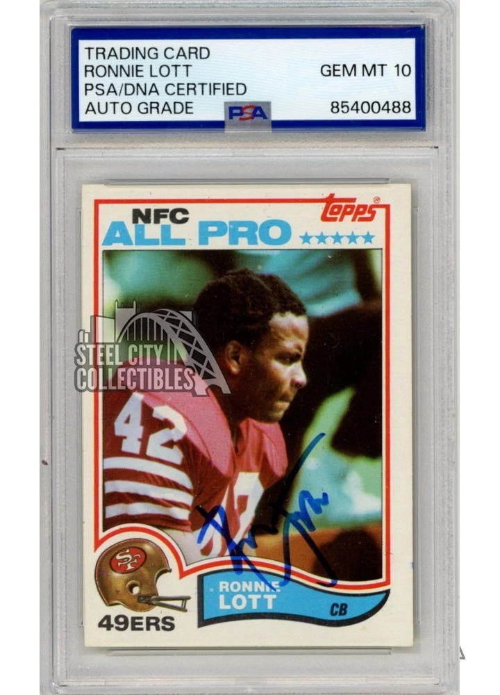 Ronnie Lott 1982 Topps Autograph Card #486 PSA DNA 10