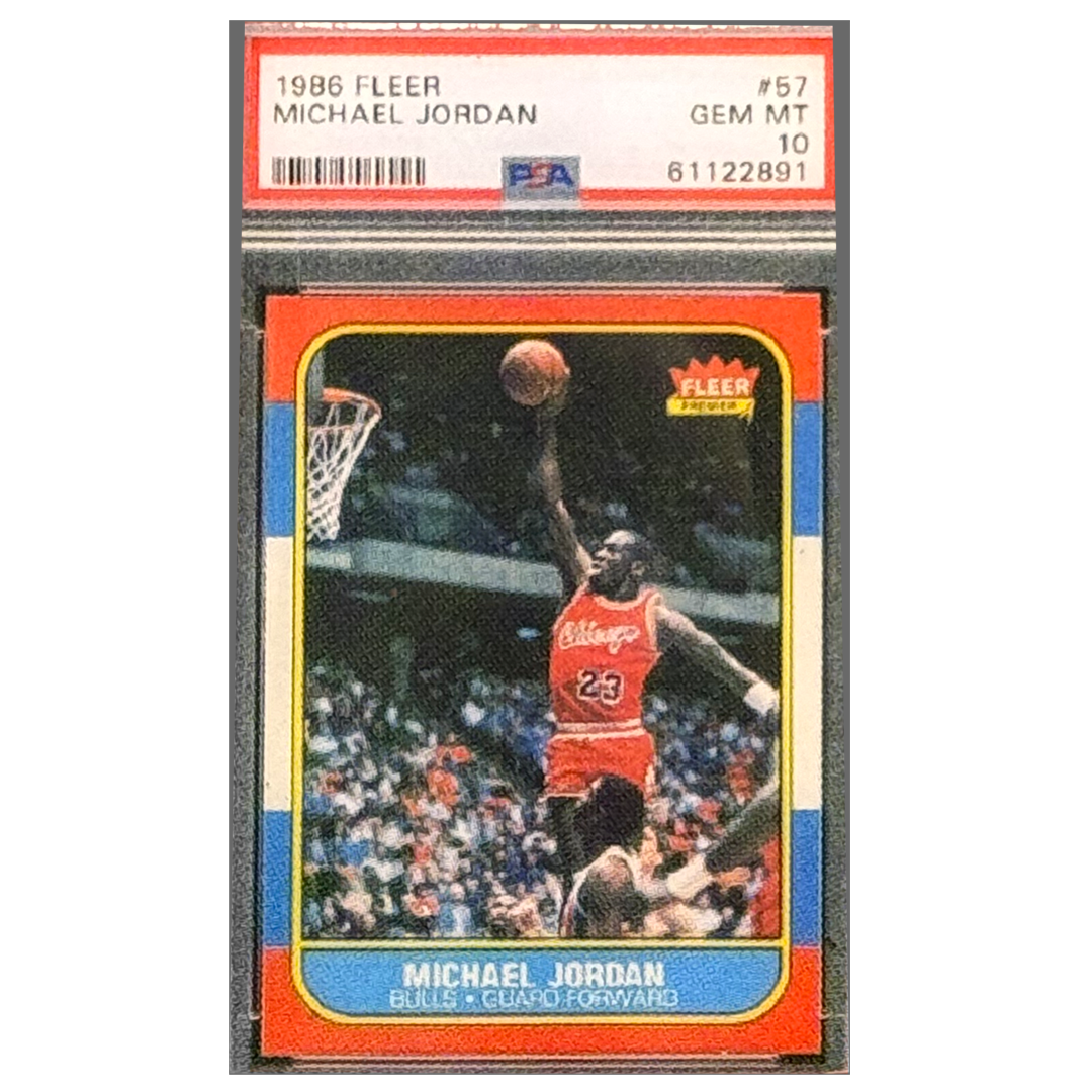 PBX-011-H Cufflinks for 1986 1987 Fleer Michael Jordan Rookie Card Collectors PSA 10 Facsimile Autograph back