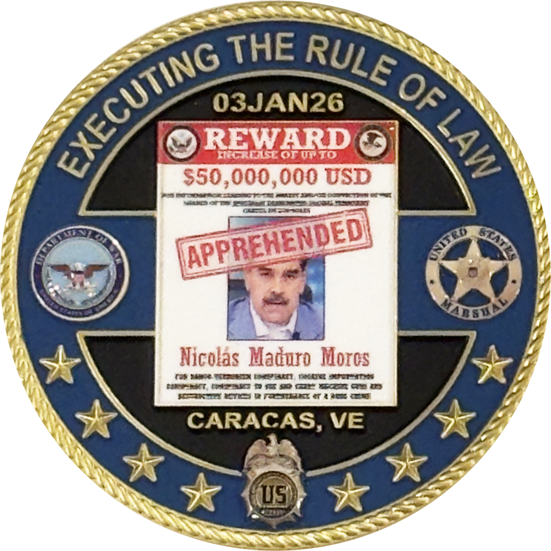 DL12-2 Dept of War DEA USMS Secretary Hegseth Pam Bondi Maduro Challenge Coin
