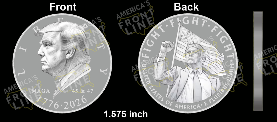 EL15-15 President Donald Trump Liberty 1776 - 2026 250th Anniversary Mirror Finish Coin