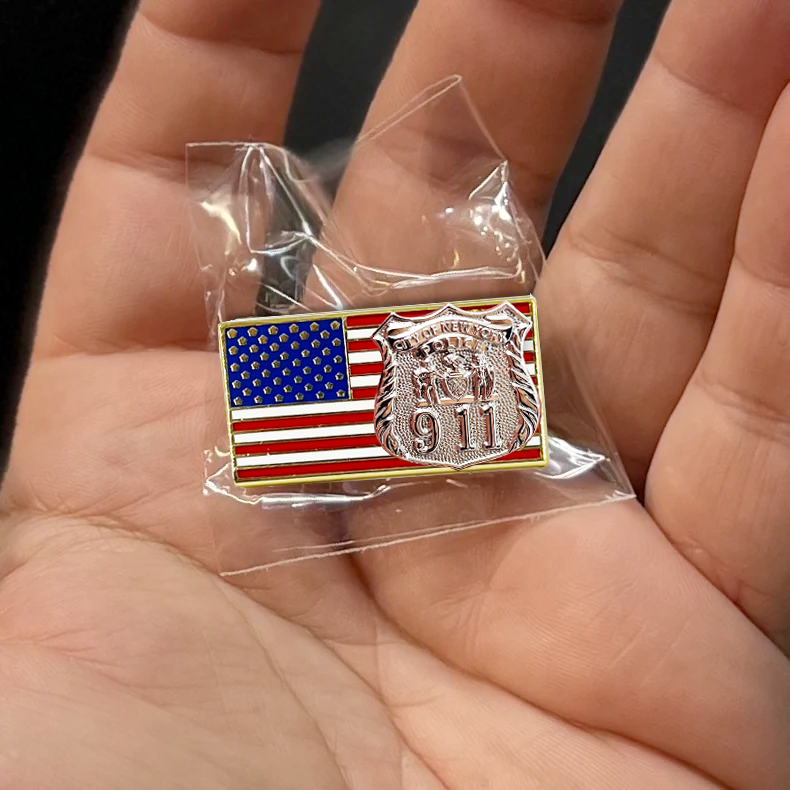 PBX-013-C City of New York Police Department Officer American Flag Pin