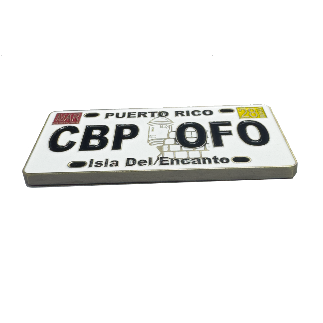H-005 Puerto Rico License Plate Challenge Coin san juan CBP Officer Police