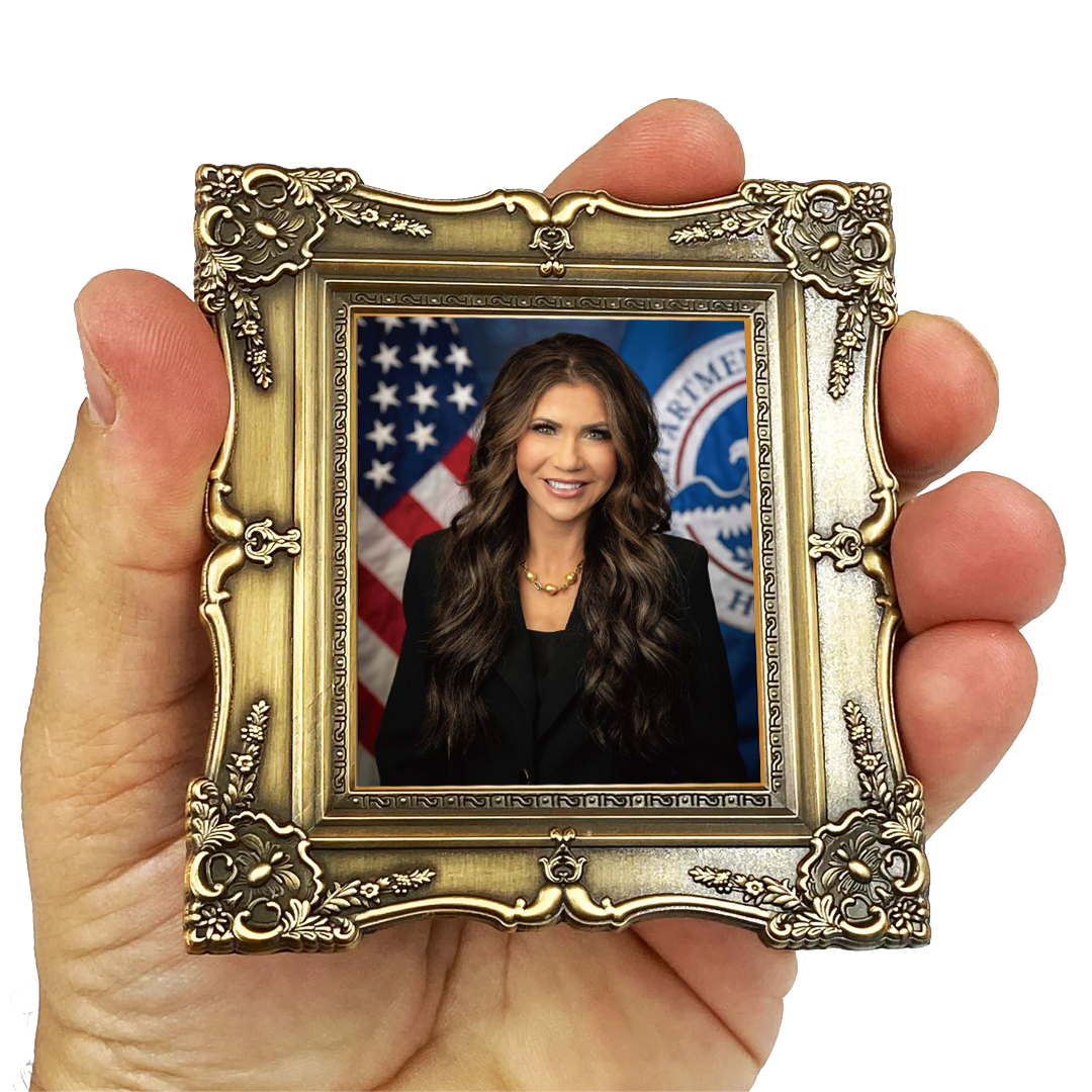 EL18-11 Secretary Kristi Noem frame Challenge Coin for Border Patrol HSI ICE CBP FEMA FPS Secret Service
