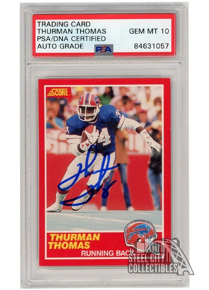 Thurman Thomas 1989 Score Autograph Rookie Card #211 PSA DNA 10