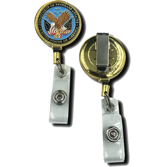 CL8-01 Veterans Affairs Retractable ID reel metal ID card holder VA