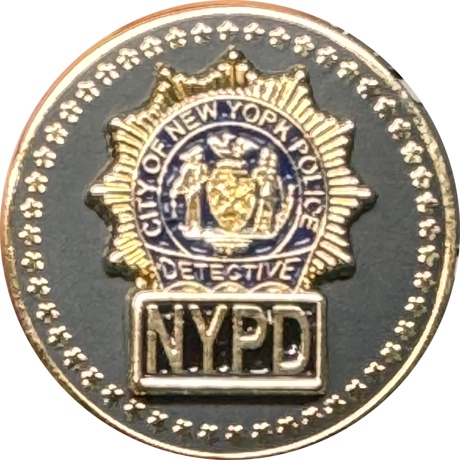 PBX-012-A NYPD Detective Lapel Pin with dual pin posts and deluxe