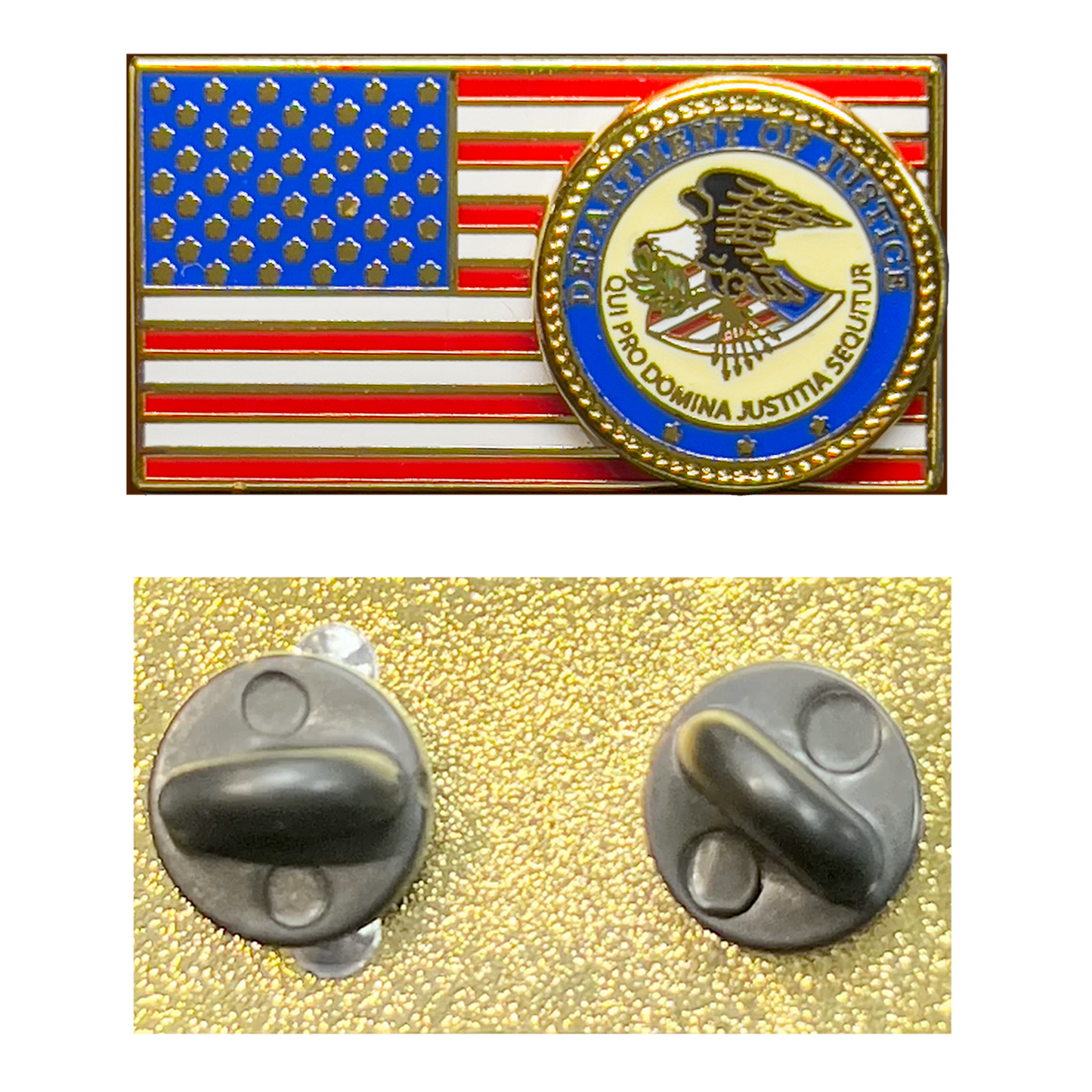 PBX-007-i US Department of Justice DOJ Pin Justice Department American Flag Pin