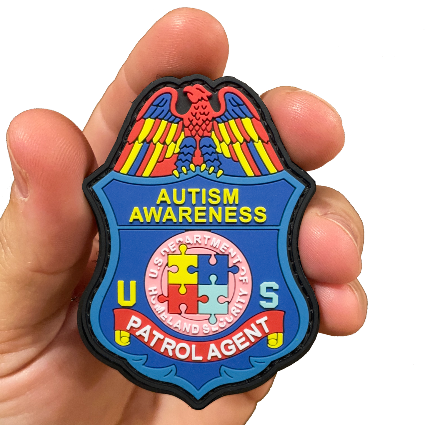 BL5-006 Border Patrol Agent Autism Awareness Month Officer Police PVC Patch