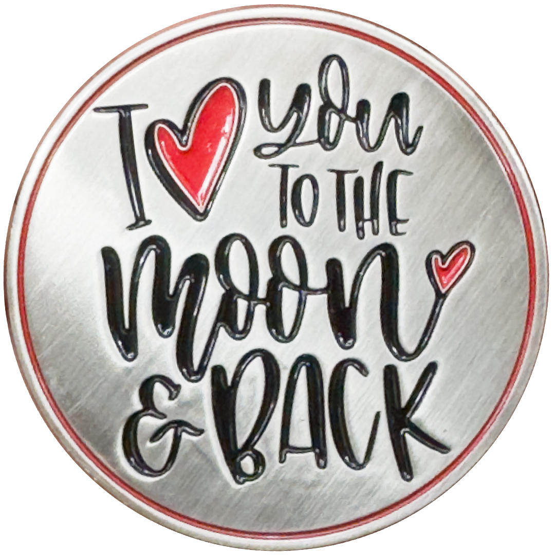 EL17-6 I Love You To The Moon and Back Challenge Coin for NASA and Space X Astronaut Fans