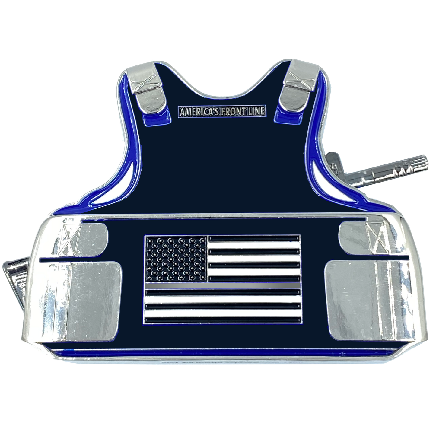 EL5-009 CORRECTIONAL OFFICER K9 POLICE CANINE CO CORRECTIONS OFFICER M4 Body Armor 3D self standing Police Department Challenge Coin thin gray line