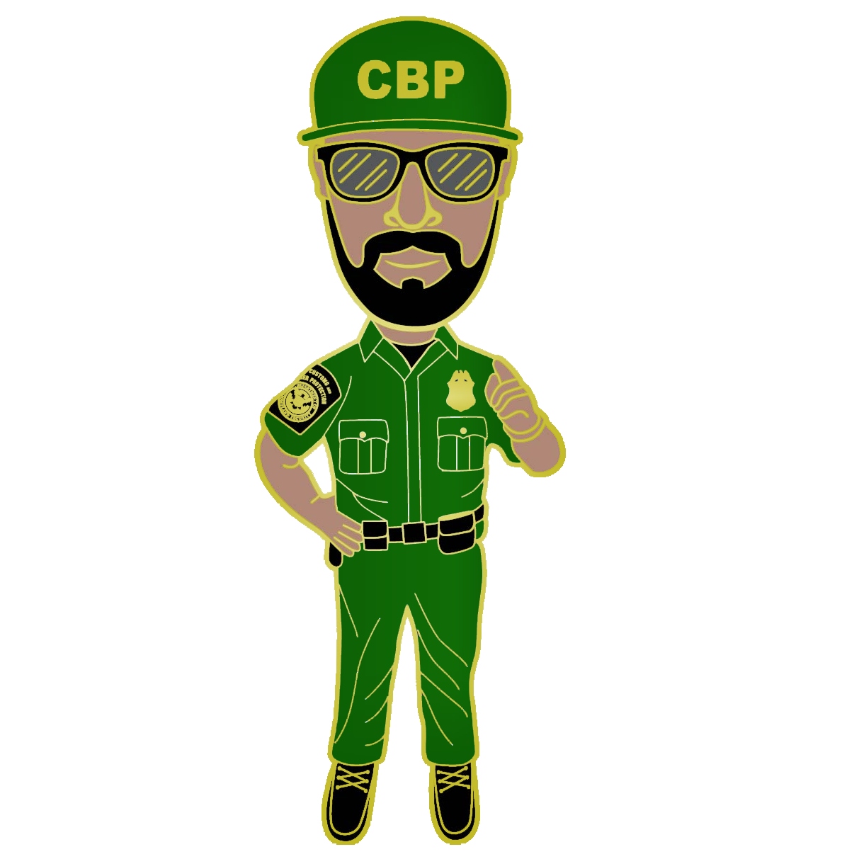 H-020 CBP Border Patrol Agent BPA Bobblehead Pin Honor First Thin Green Line