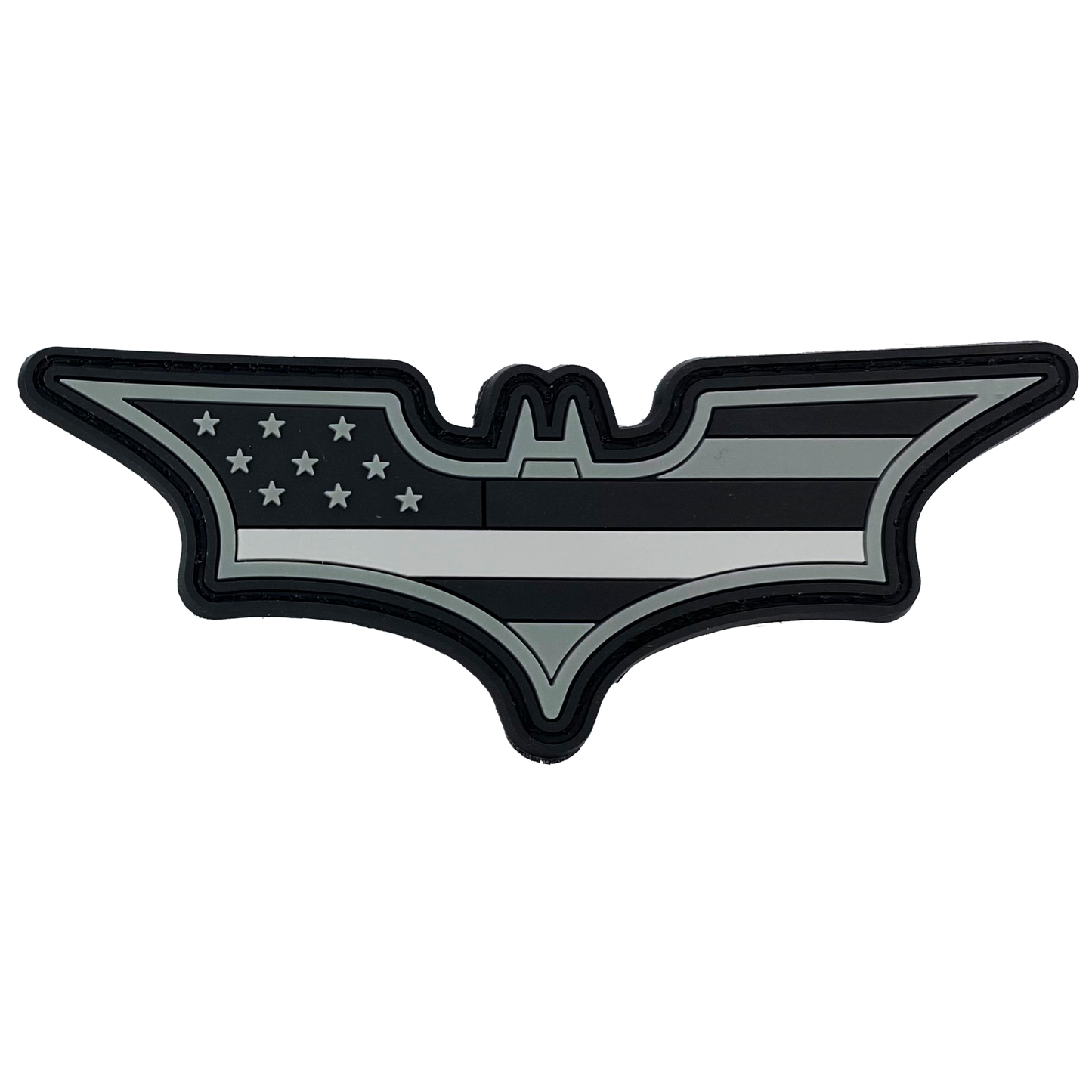 CL4-13 Bat Thin Gray Line Corrections CO PVC Patch hook and loop back Correctional Officer