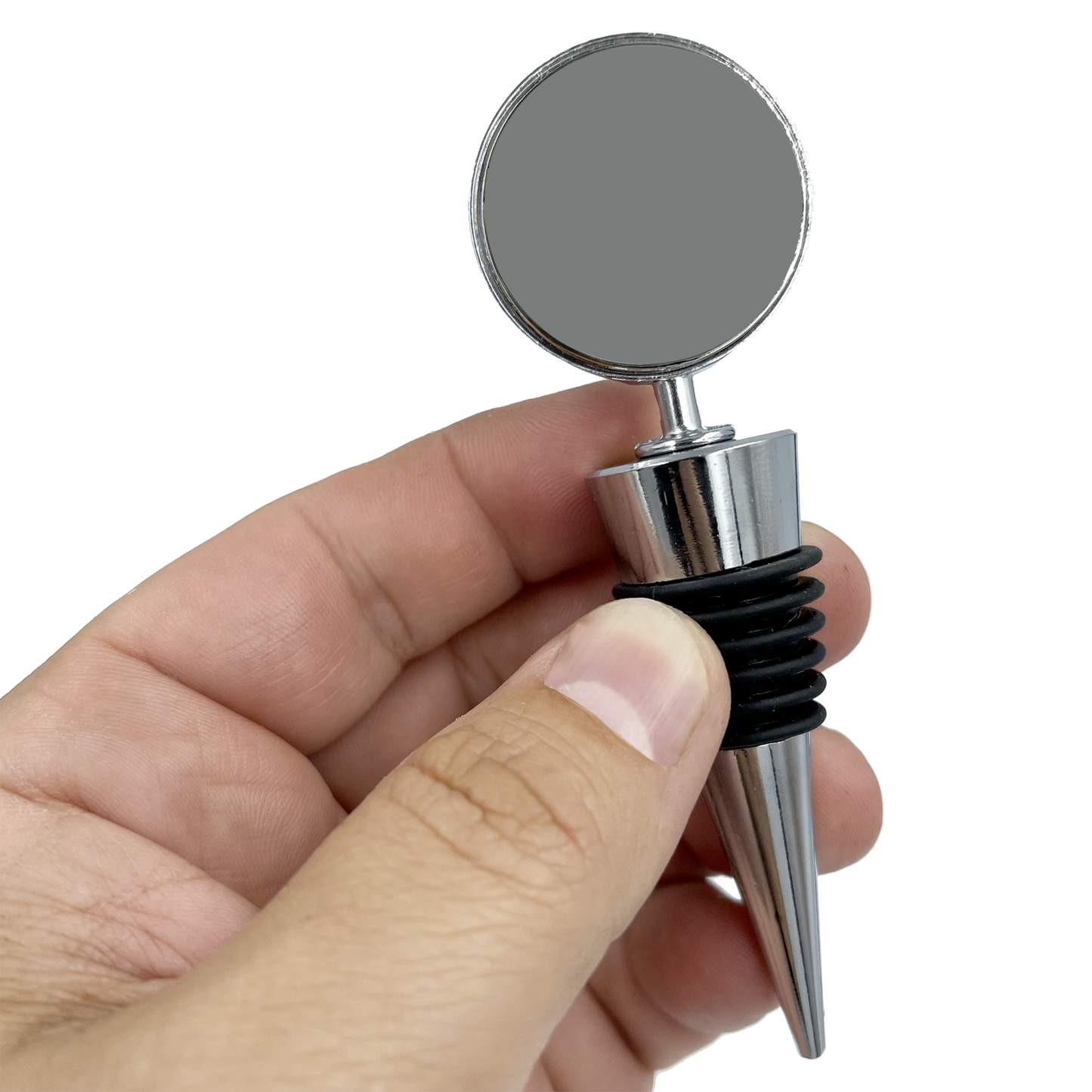 EL10-010 DIY kit BLANK Wine Stopper Bottle Stoppers Silver Wine Bottle Stoppers with a Round Bezel Blanks-Gift for a wine lover-Hostess Gift Housewarming Gift Wine Bottle Stopper Bottle present ornament