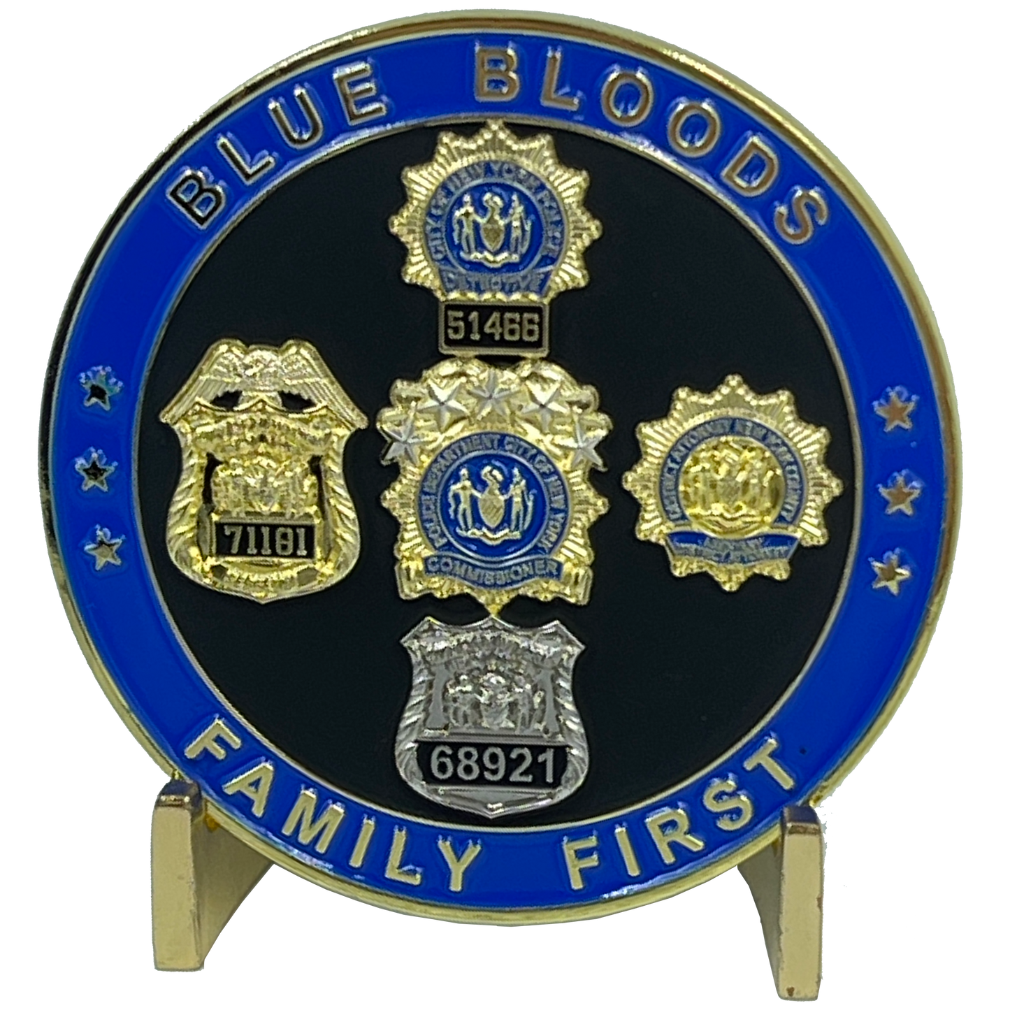 discontinue BL5-001 Blue Bloods Family First NYPD Challenge Coin New York City Police Officer Sergeant Detective Commissioner