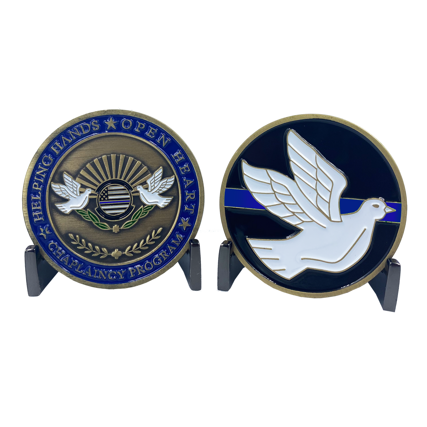 CL3-08 Thin Blue Line Chaplain Challenge Coin Chaplaincy Police Deputy Sheriff CBP