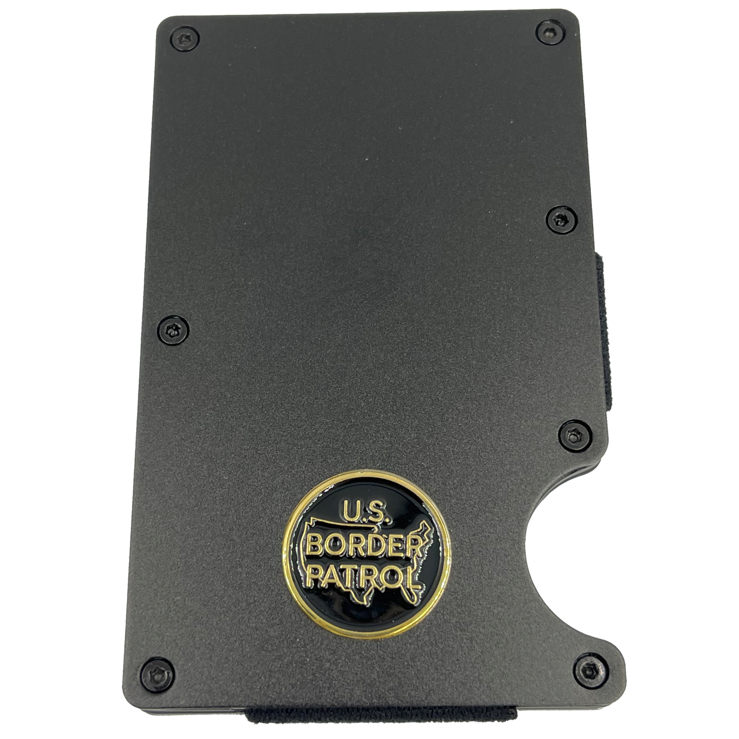 EL3-011 Border Patrol Wallet CBP BPA Patrol Agent Money Clip RFID Blocking Front Pocket Wallet Premium Minimalist Wallets for Men Minimalist Slim Credit Card Holder Business Card Holder Mens Aluminum Metal Wallet