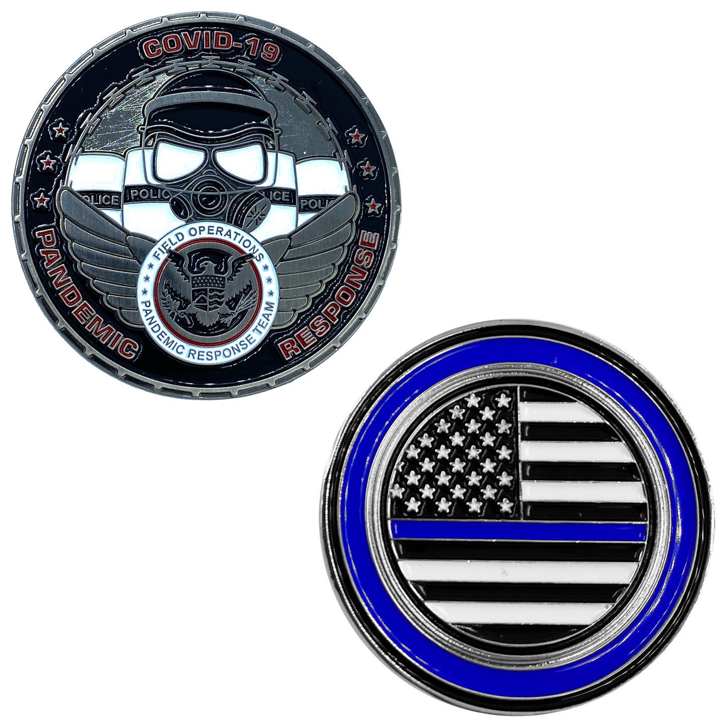 BB-021 CBP Field Operations Pandemic Response Team Thin Blue Line Police Challenge Coin