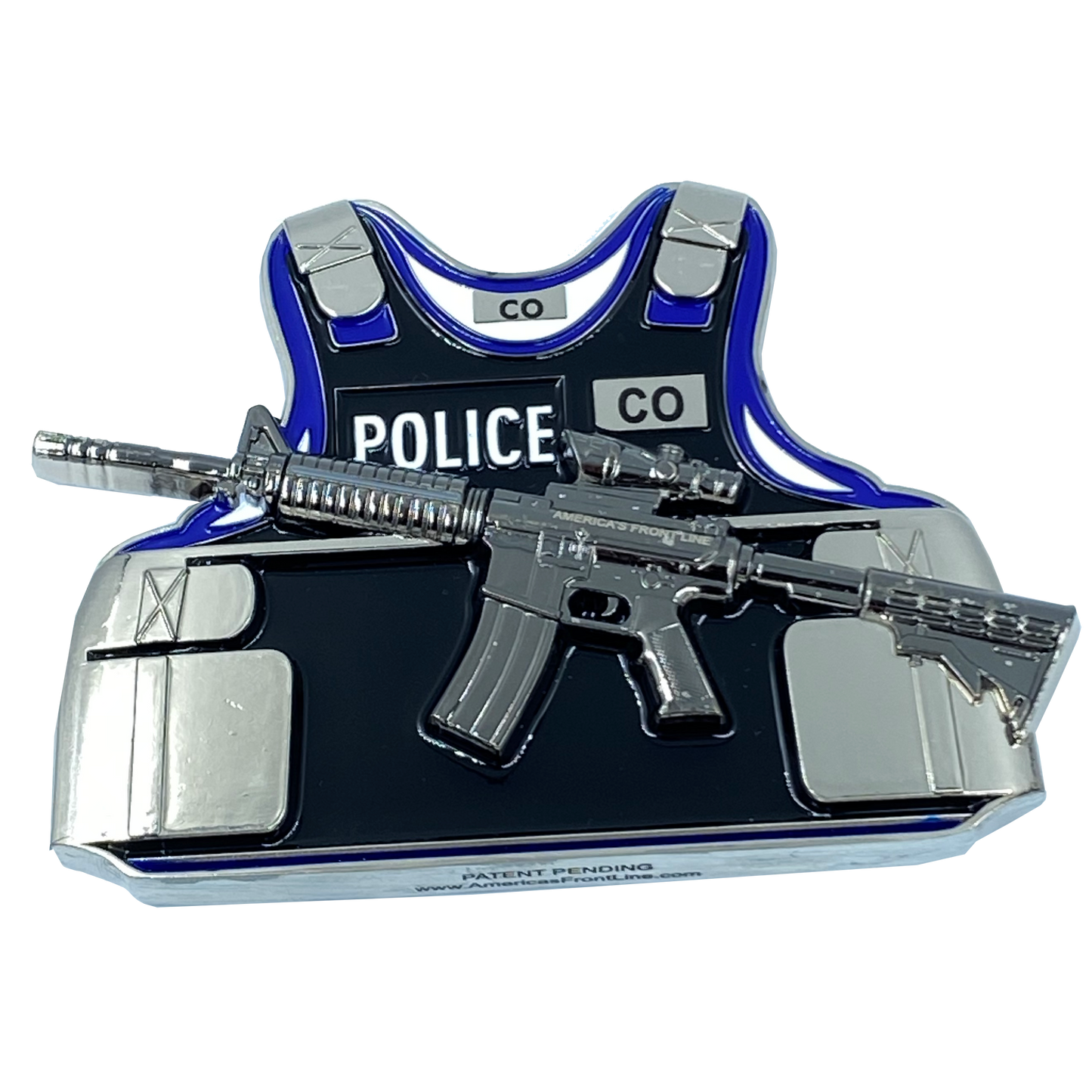 DL1-04 Correctional Officer M4 Body Armor 3D self standing Challenge Coin Corrections Prison Jail Thin Gray Line