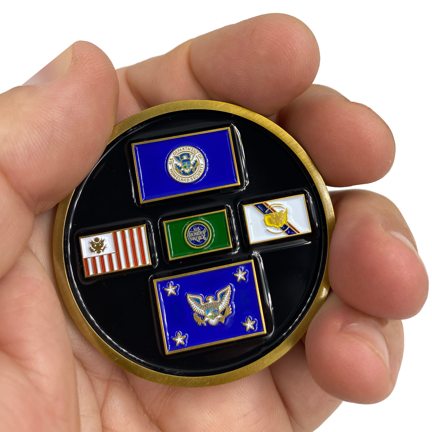 JJ-021 Thin Blue Line Homeland Pandemic CBP Coin Field Operations Border Patrol Air and Marine Secretary Flag Ops