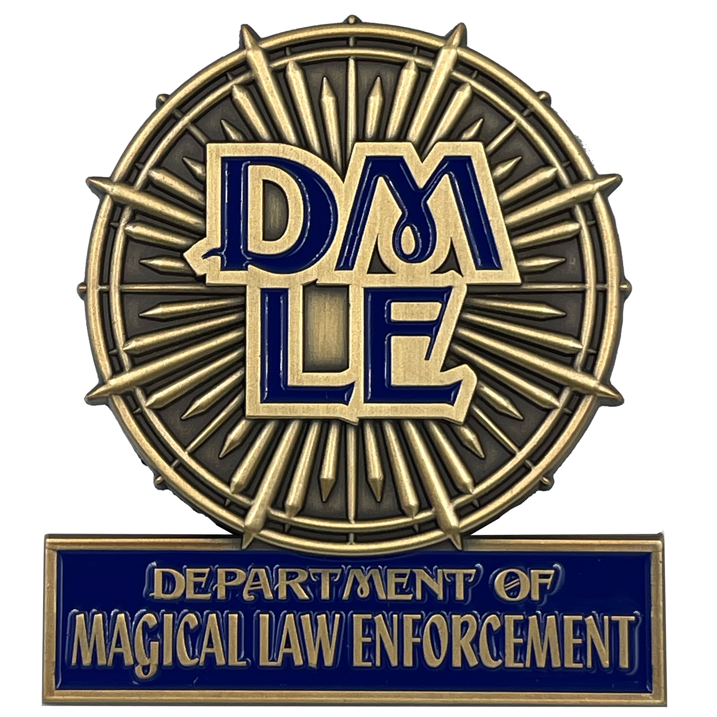 BL3-011 DMLE Ulick Gamp Police Department of Magical Law Enforcement Full Size Shield with hinged pin back
