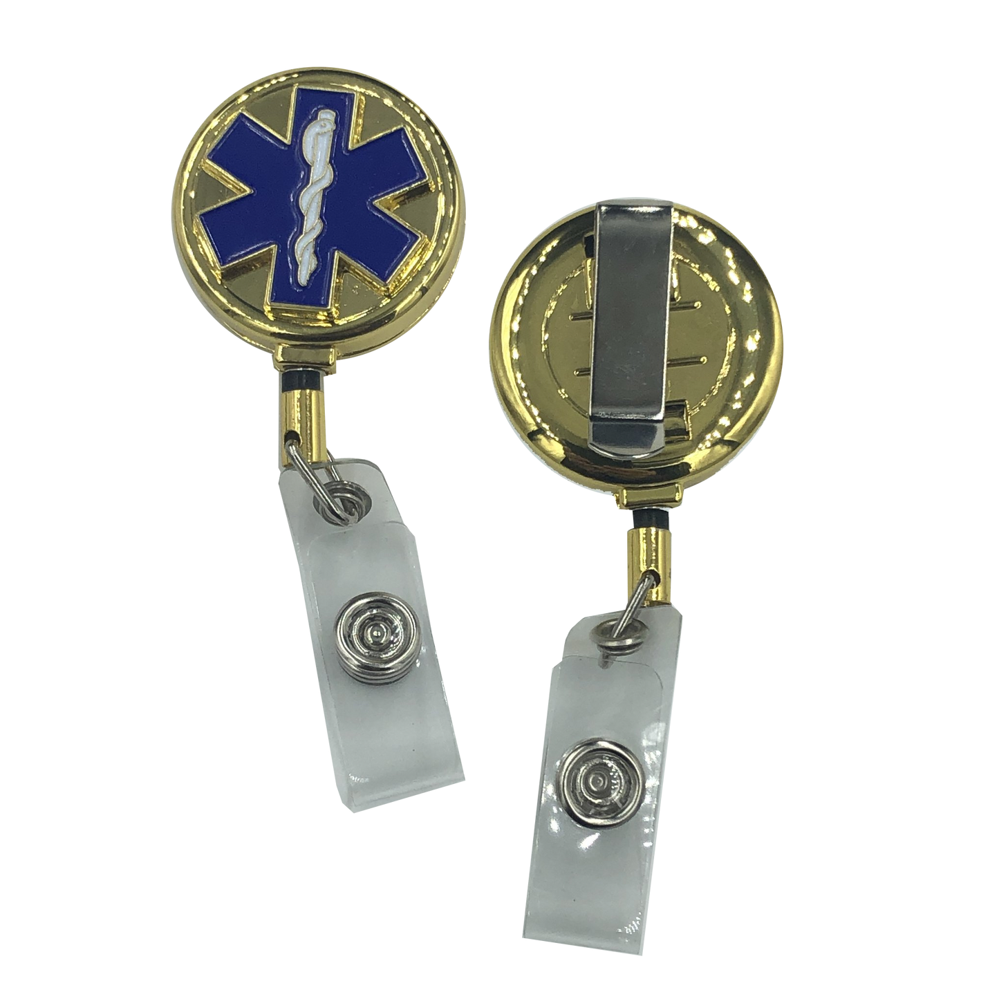 CL8-05 EMT EMS Paramedic Ambulance RETRACTABLE metal ID reel Medic Star of Life