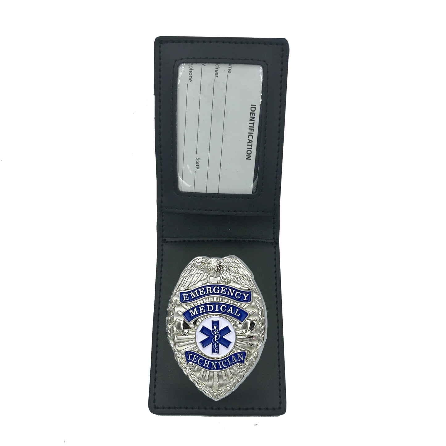 BL3-008 Leather Wallet with EMT PARAMEDIC EMS Emergency Medical Technician Ambulance