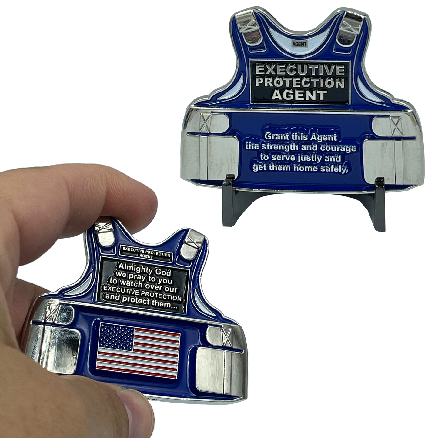 EL8-008 Executive Protection Agent Prayer Body Armor Challenge Coin Body Guard Security Operator Enforcement