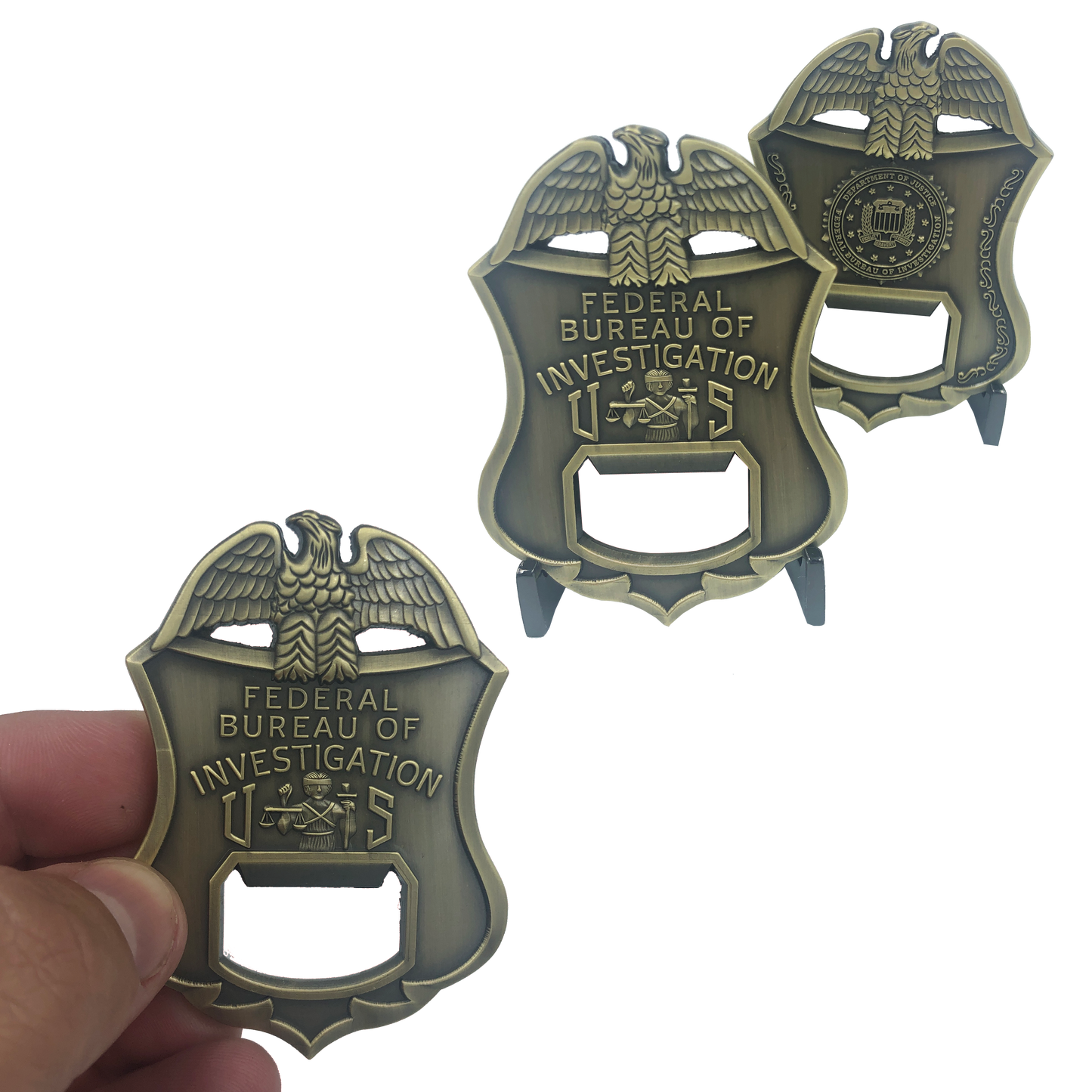 JJ-006 FBI Special Agent Analyst Challenge Coin Bottle Opener