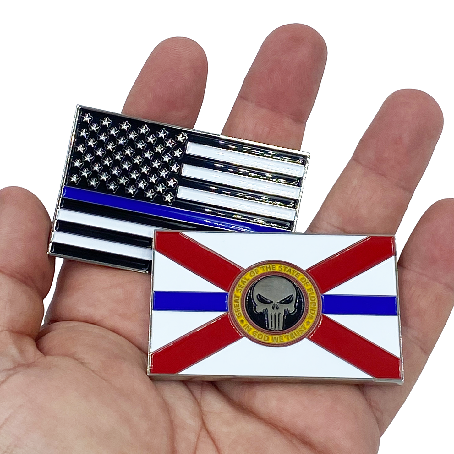 CL2-017 Florida Police Thin Blue Line American Flag FHP Miami Fort Lauderdale Orlando Tampa FWC CBP FBI