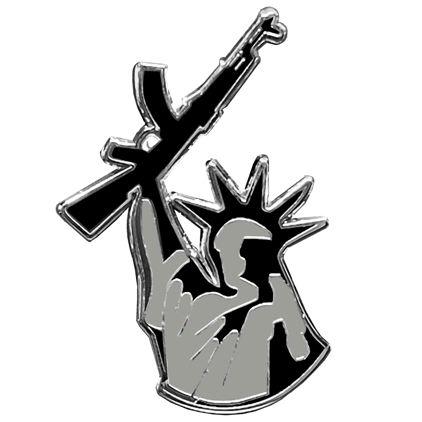 Thin Gray Line Statue of Liberty M4 Cloisonné Pin with dual pin posts Correctional Officer CO Corrections