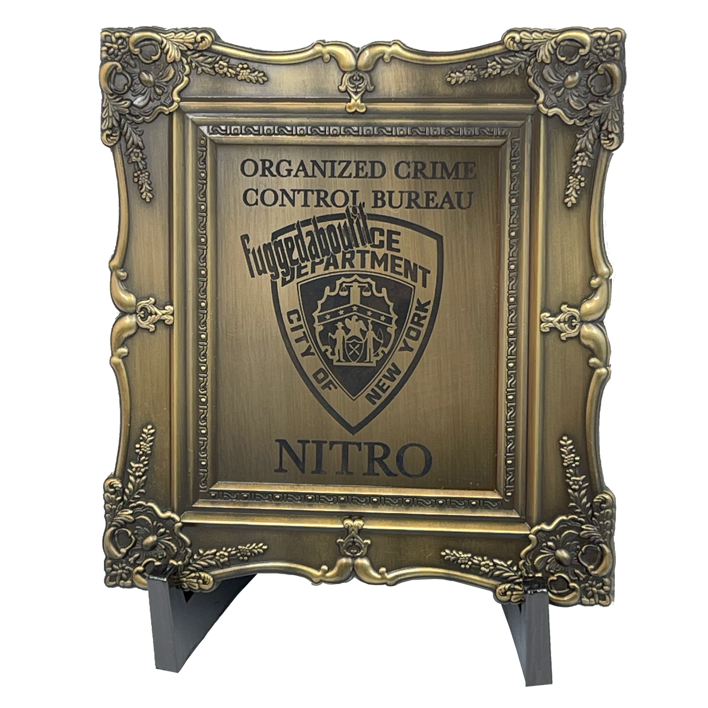 Discontinued BL4-012 Good Fellas NYPD Fuggedaboutit Movie Poster Challenge Coin NITRO Organized Crime Control Bureau