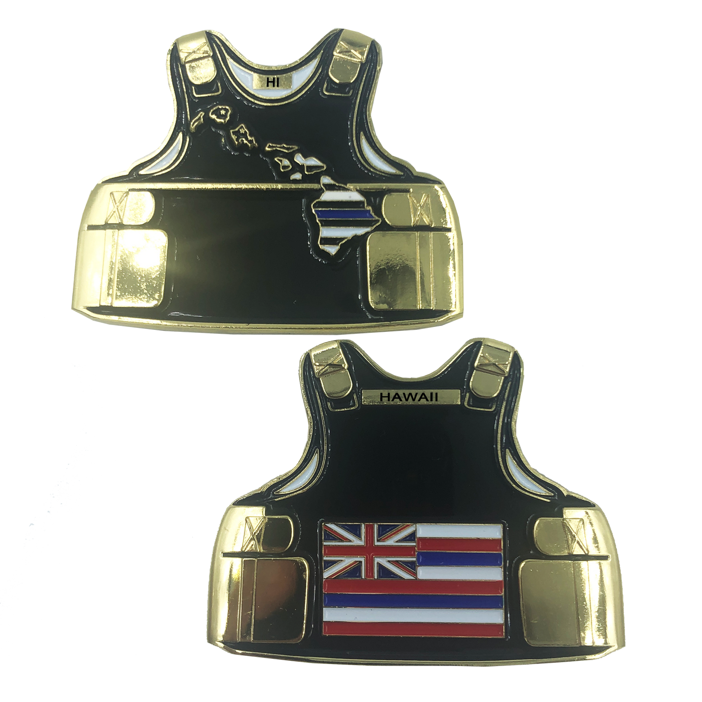 C-009 Hawaii LEO Thin Blue Line Police Body Armor State Flag Challenge Coins