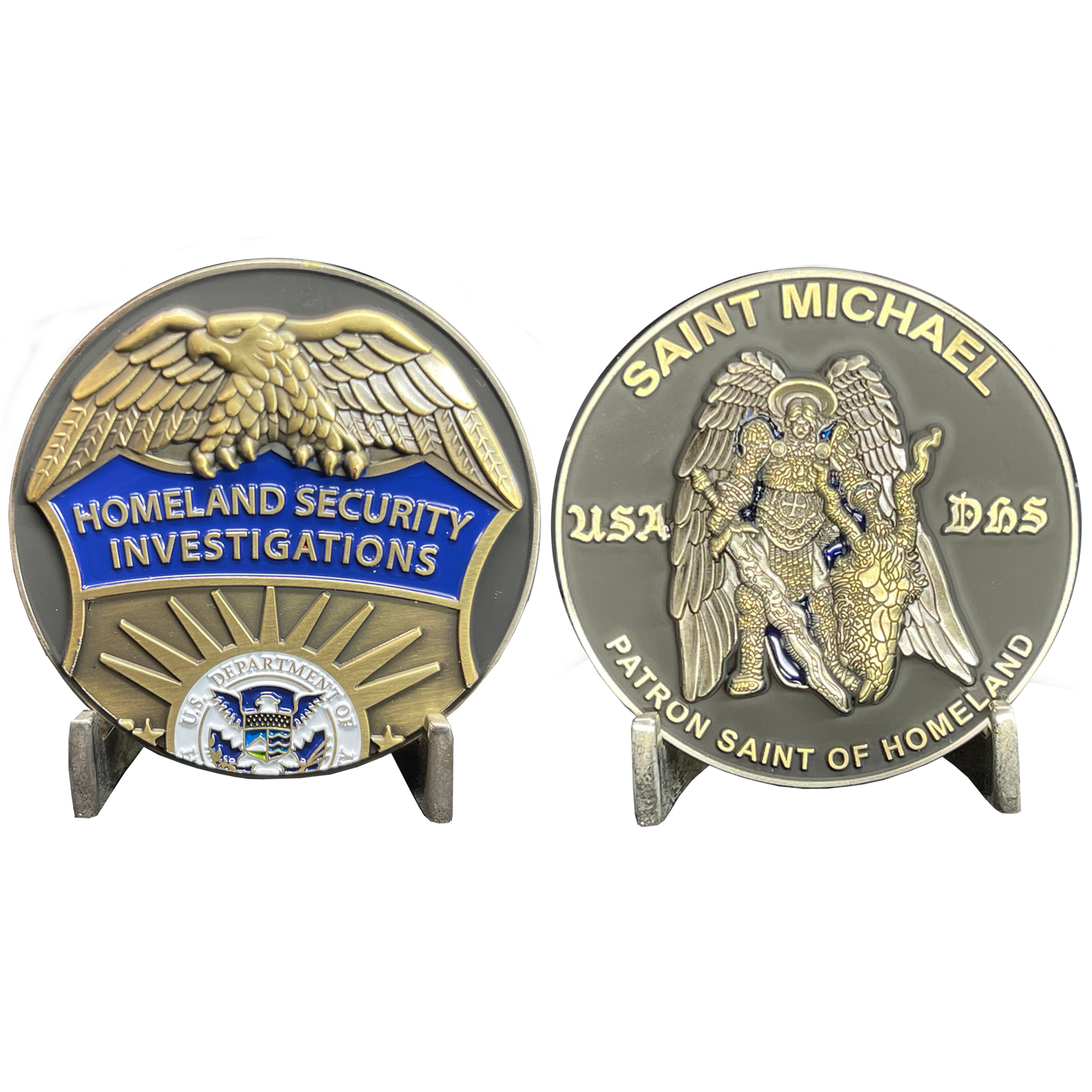 EL8-04 HSI HSI Special Agent Saint Michael Patron Saint Challenge Coin ST. MICHAEL