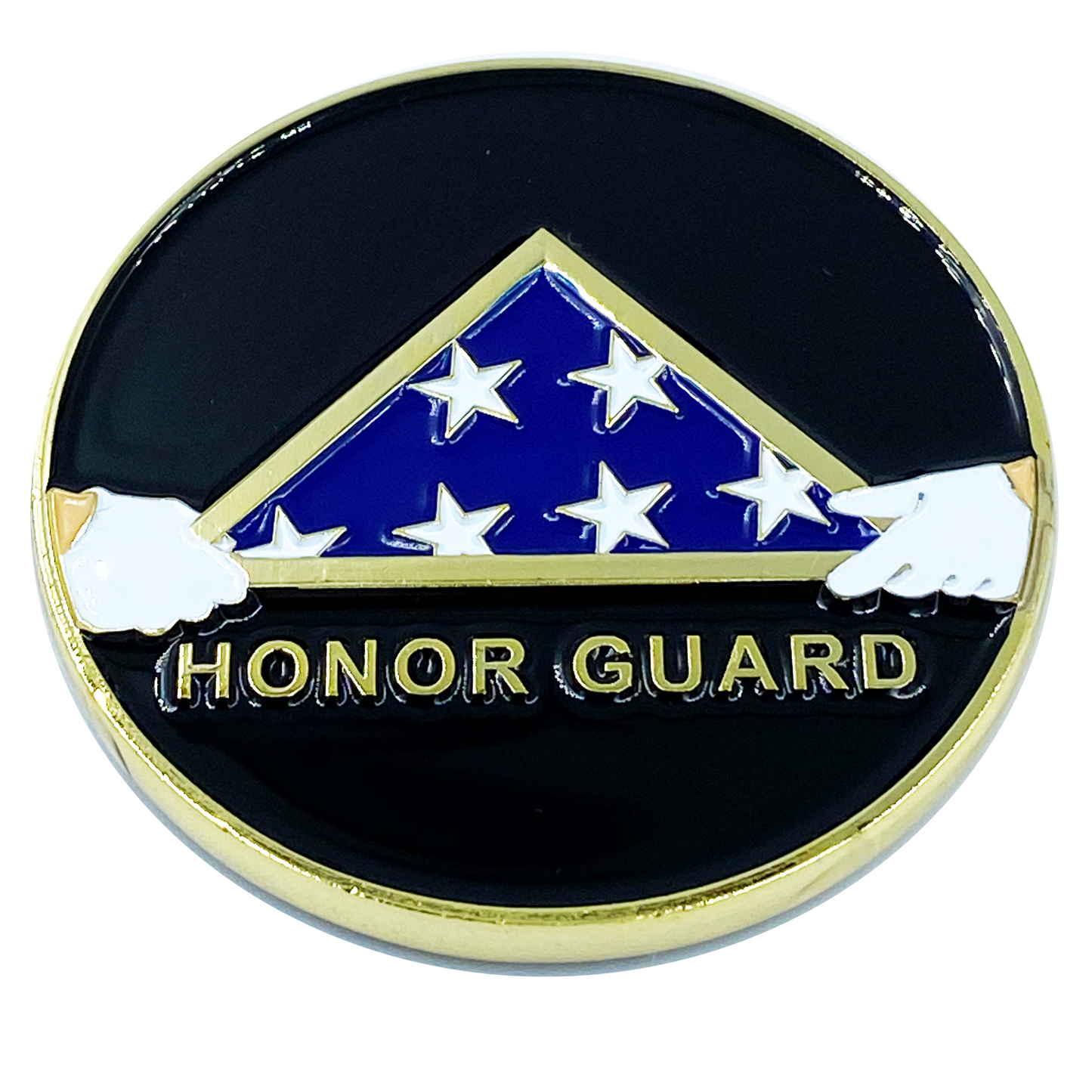 CL-II Honor Guard Challenge Coin Police Military Folded Flag Eagle