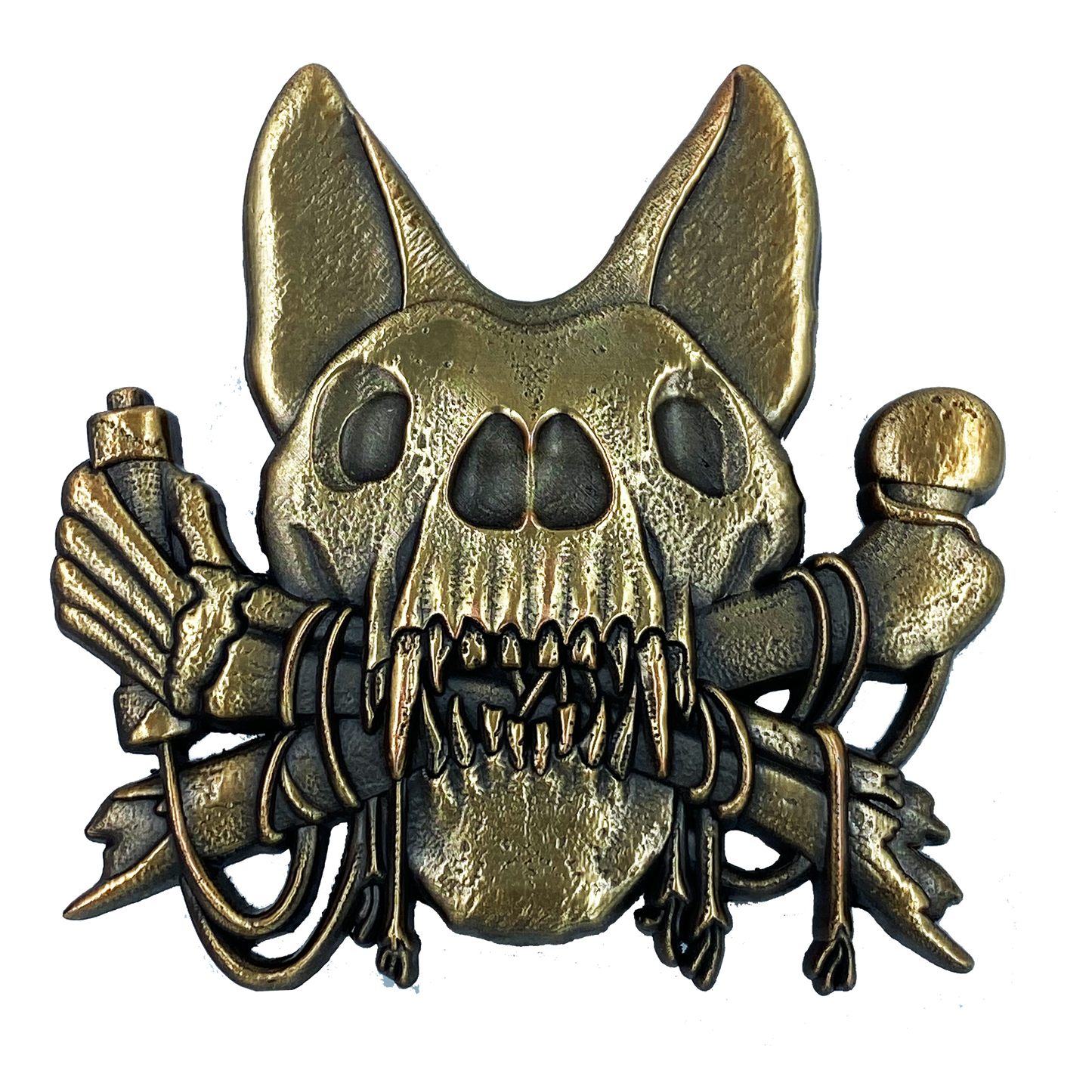 EE-002 Police K9 skull detonator pin Explosives Detection Canine Pin with dual pin posts and deluxe clasps
