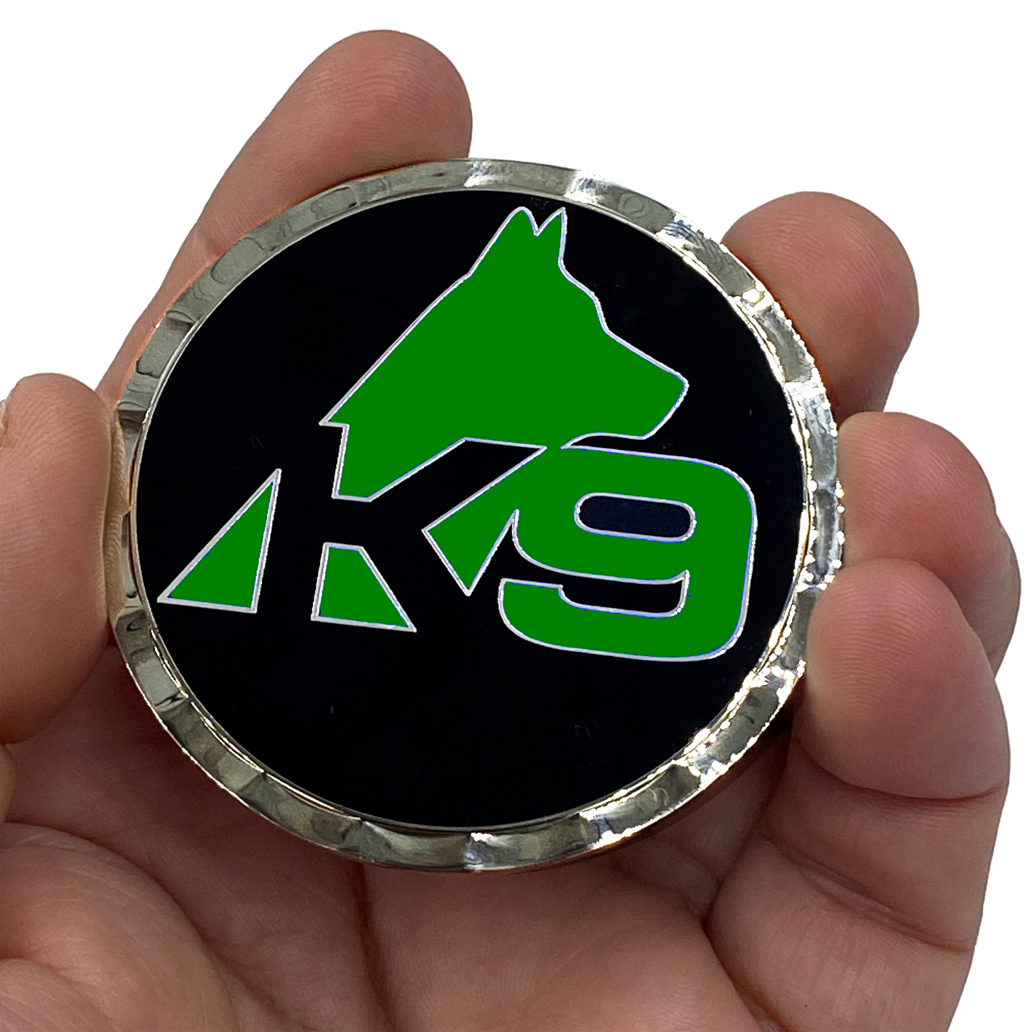 EL6-004 K9 Police Thin Green Line Challenge Coin Fist Paw Bump CBP Border Patrol Marines Army Deputy Sheriff