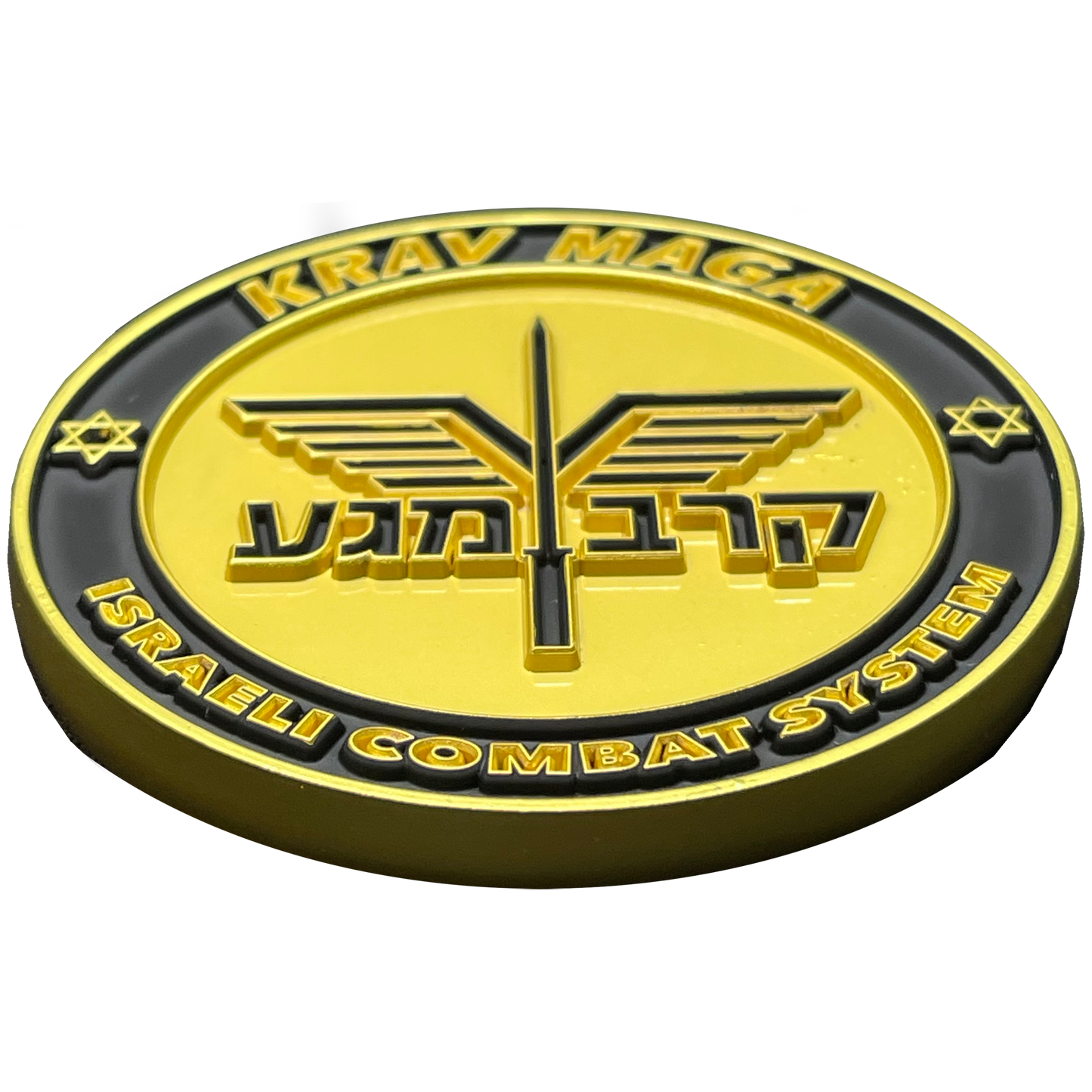 BL14-001 KRAV MAGA Israeli Combat System Gold Challenge Coin