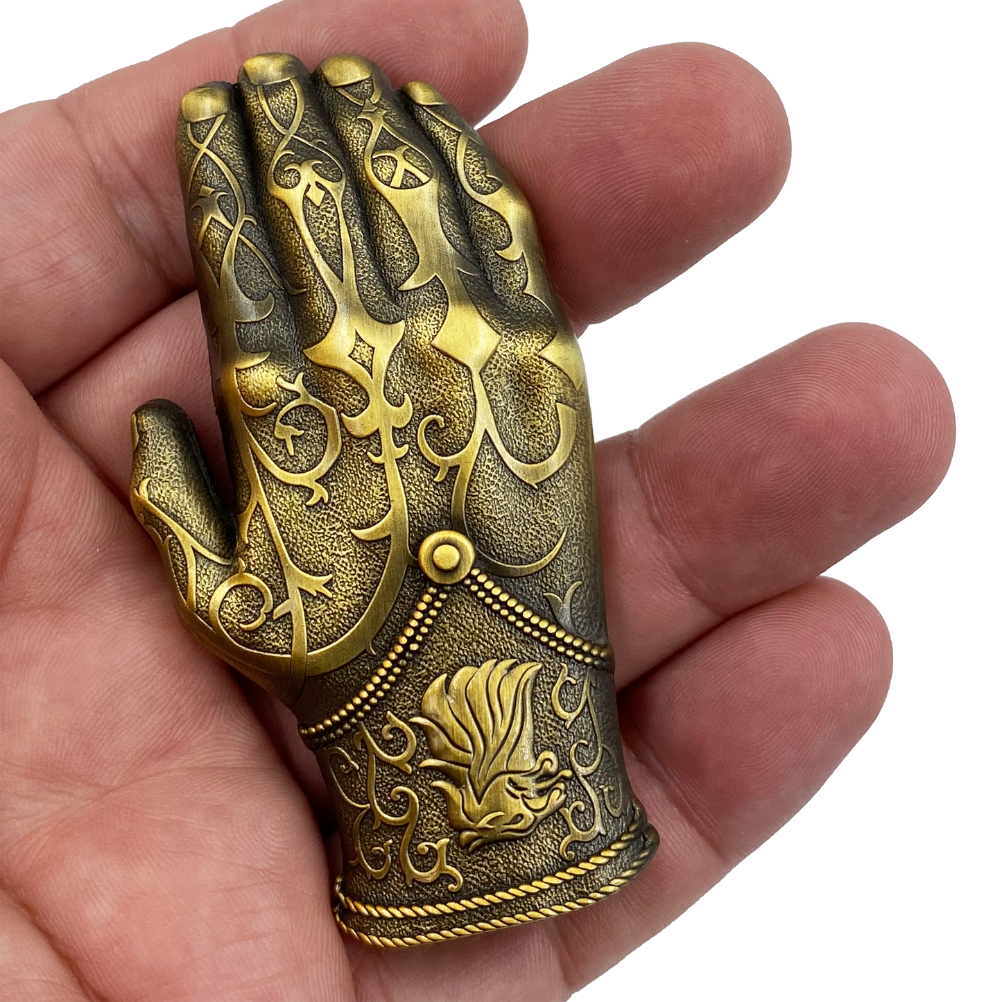 AA-016 Kingslayer Game of Thrones inspired GoT Jamie Lannister gold hand glove challenge coin