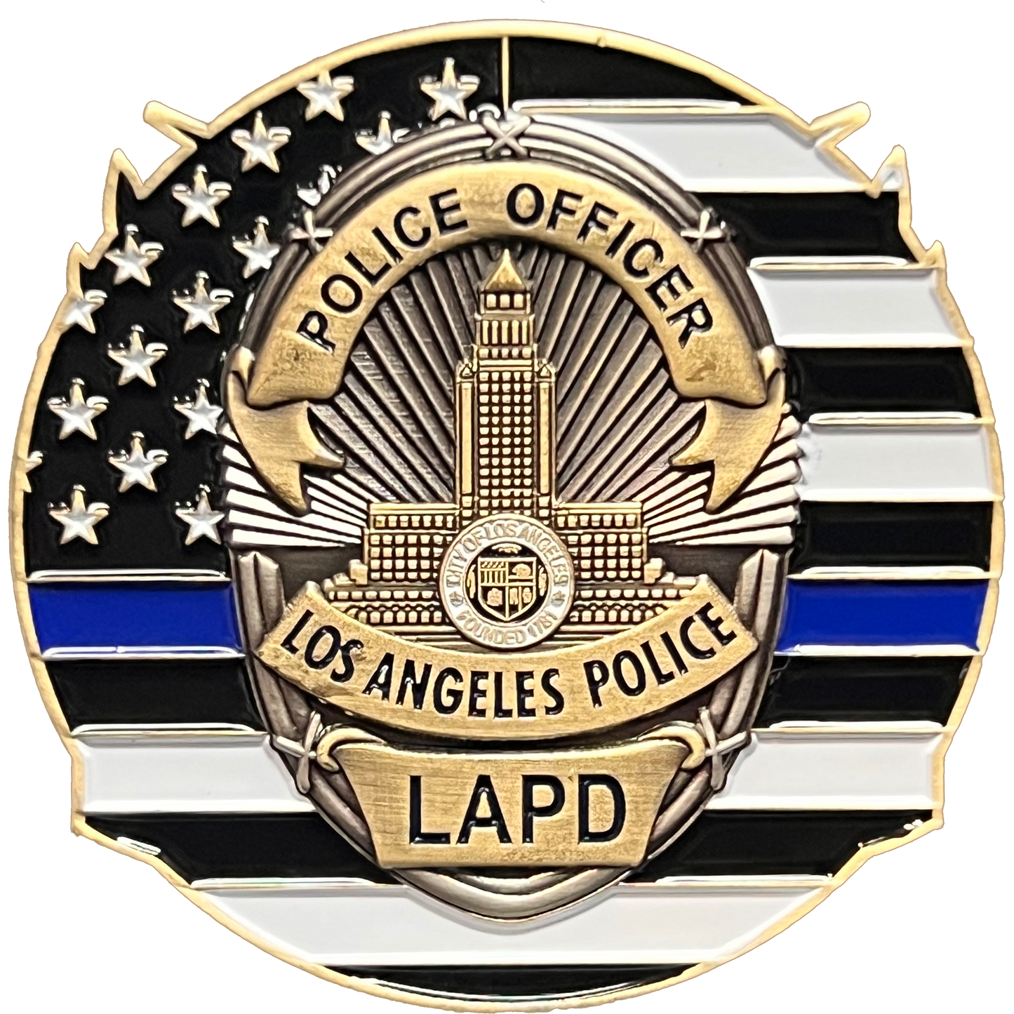 GL13-002 Los Angeles Police Department LAPD Thin Blue Line Negotiator Challenge Coin