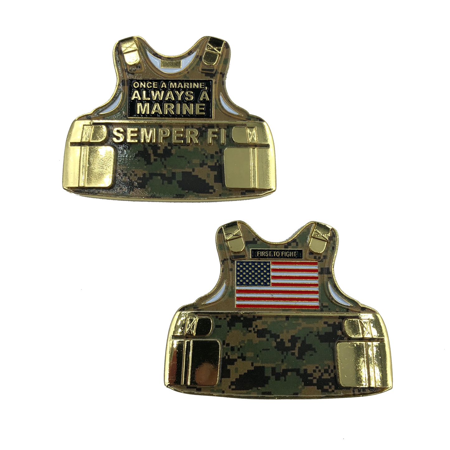 F-008 U.S. Marines Camo Body Armor Challenge Coin