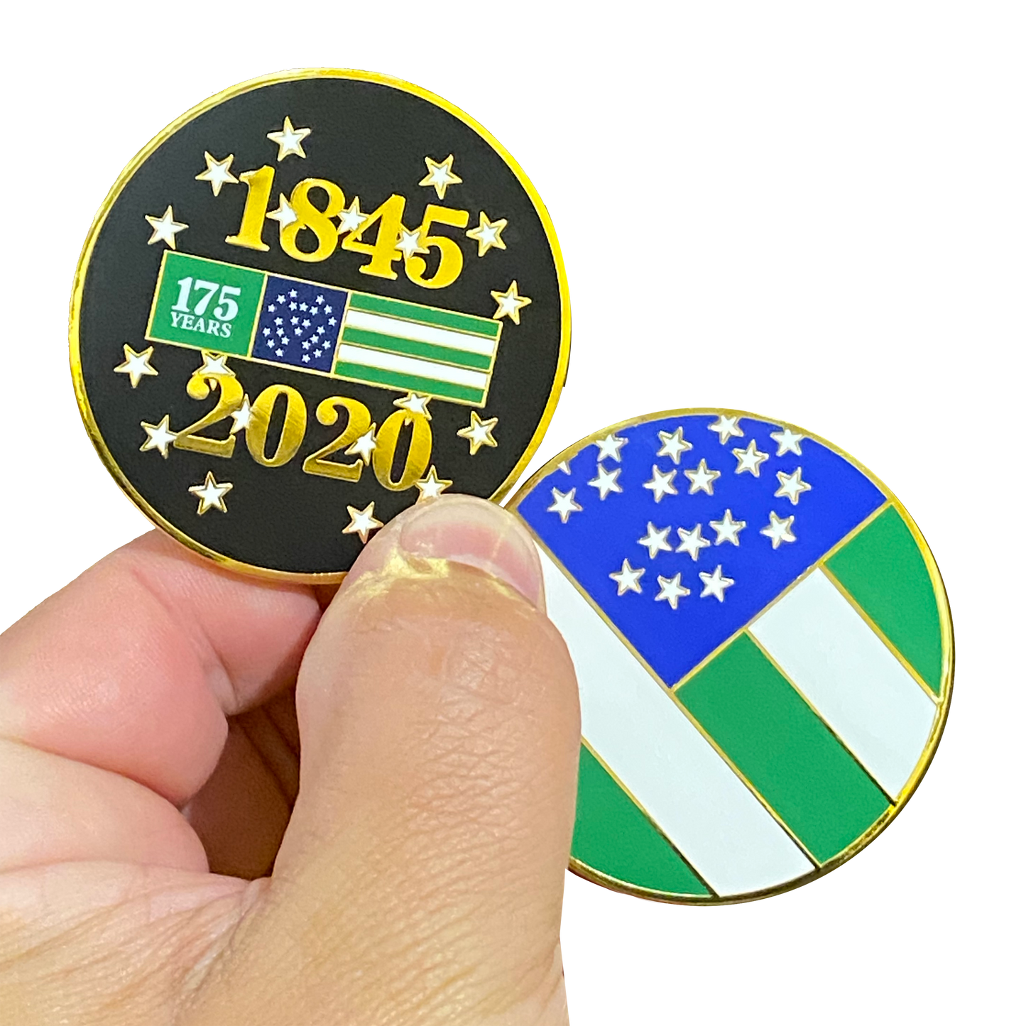 DL8-16 NYPD 175th Anniversary Challenge Coin New York Police Department Flag 1845-2020 Commendation Coin