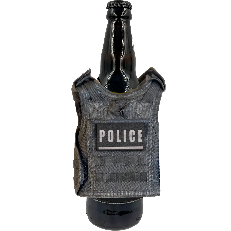 NYPD New York City Police Detective Tactical Beverage Bottle Can Cooler Vest with removable patches perfect gift for Challenge Coin collectors